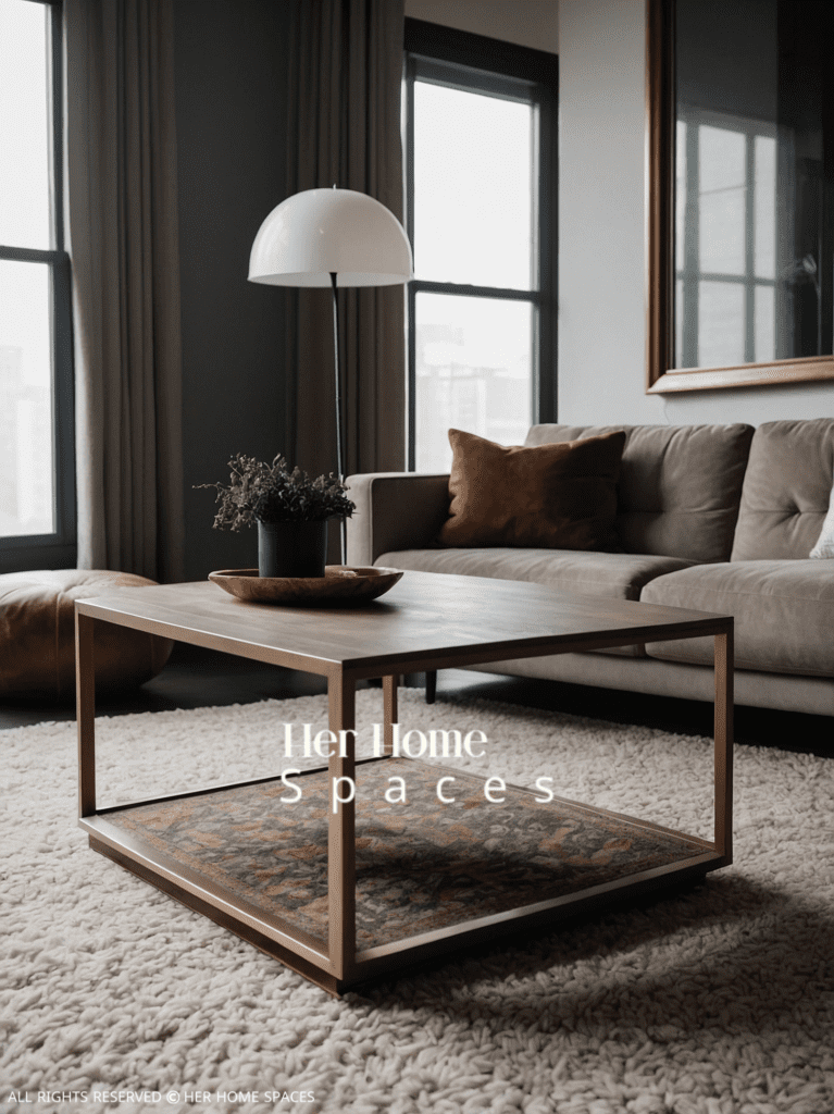 Minimalist coffee tables in a stylish living room setting