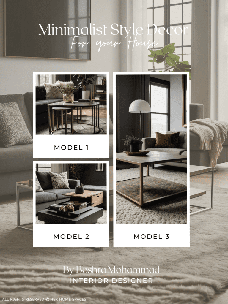 Minimalist coffee tables in a stylish living room setting