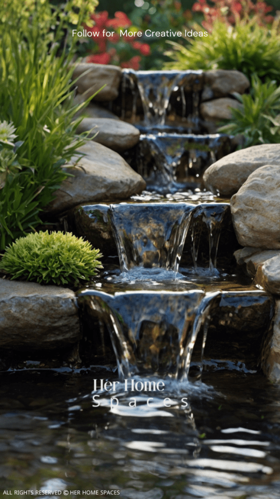  images of backyard water features.