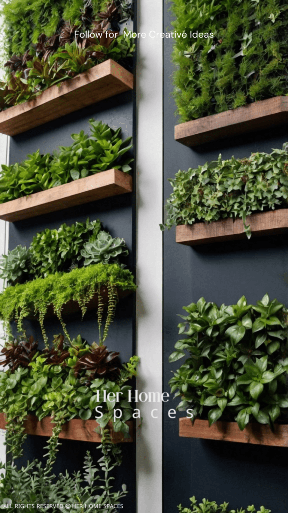 Various styles of vertical gardens, from simple DIYs to elaborate designs.